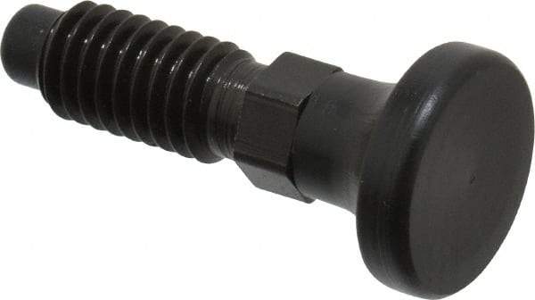 Vlier - 3/8-16, 1/4" Max Plunger Diam, 0.25 Lb Init to 2 Lb Final End Force, Knob Handle Plunger - Delrin Knob, 0.94" Body Length, 3/4" Length Under Head/Shoulder, 0.18" Plunger Projection - Exact Tool & Supply