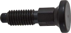 Vlier - 1/2-13, 0.31" Max Plunger Diam, 0.5 Lb Init to 1.75 Lb Final End Force, Locking Knob Handle Plunger - Delrin Knob, 1-1/4" Body Length, 1" Length Under Head/Shoulder, 1/4" Plunger Projection - Exact Tool & Supply