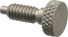 Vlier - 1/4-20, 1/2" Thread Length, 0.123" Max Plunger Diam, 1 Lb Init to 4 Lb Final End Force, Knob Handle Plunger - Knurled Knob, 0.79" Body Length, 1/2" Length Under Head/Shoulder, 1/8" Plunger Projection - Exact Tool & Supply
