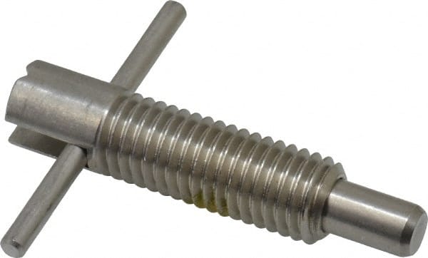 Vlier - 5/8-11 Thread, 2-1/2" Body Length, 5/8" Plunger Projection, 3/8" Plunger Diam, Stainless Steel, Locking T Handle Plunger - Exact Tool & Supply