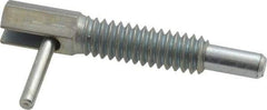 Vlier - 1/4-20, 0.8" Thread Length, 0.16" Plunger Diam, 0.5 Lb Init to 2.5 Lb Final End Force, Steel Locking L Handle Plunger - 1-1/4" Body Length, 0.8" Length Under Head, 0.38" Plunger Projection - Exact Tool & Supply