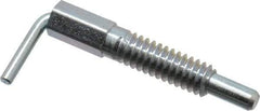 Vlier - 1/4-20, 0.8" Thread Length, 0.16" Plunger Diam, 0.5 Lb Init to 2.5 Lb Final End Force, Steel L Handle Plunger - 1-1/4" Body Length, 0.8" Length Under Head, 0.38" Plunger Projection - Exact Tool & Supply
