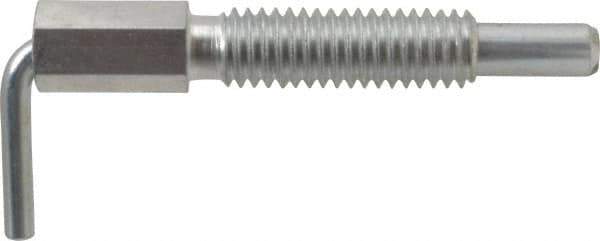 Vlier - 3/8-16, 1.18" Thread Length, 1/4" Plunger Diam, 0.75 Lb Init to 3.75 Lb Final End Force, Steel L Handle Plunger - 2" Body Length, 1.31" Length Under Head, 0.56" Plunger Projection - Exact Tool & Supply