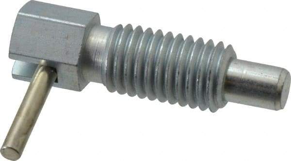 Vlier - 5/8-11, 1.07" Thread Length, 0.38" Plunger Diam, 0.75 Lb Init to 2.5 Lb Final End Force, Steel Locking L Handle Plunger - 1.88" Body Length, 1-1/4" Length Under Head, 1/2" Plunger Projection - Exact Tool & Supply