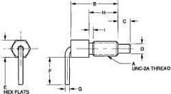 Vlier - 1/4-20, 1/2" Thread Length, 0.16" Plunger Diam, 0.12 Lb Init to 0.5 Lb Final End Force, Steel L Handle Plunger - 3/4" Body Length, 1/2" Length Under Head, 0.2" Plunger Projection - Exact Tool & Supply