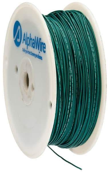 Alpha Wire - 22 AWG, 1 Strand, 305 m OAL, Tinned Copper Hook Up Wire - Green PVC Jacket, 0.057" Diam - Exact Tool & Supply