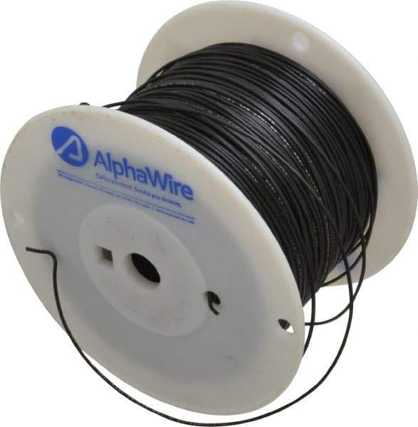 Alpha Wire - 20 AWG, 10 Strand, 305 m OAL, Tinned Copper Hook Up Wire - Black PVC Jacket, 0.069" Diam - Exact Tool & Supply