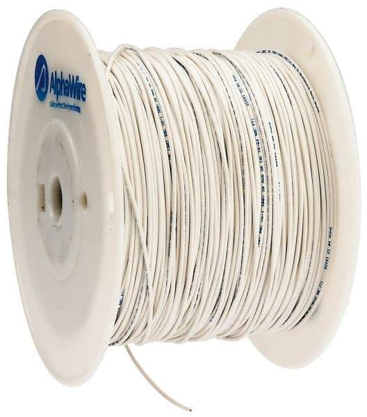 Alpha Wire - 20 AWG, 10 Strand, 305 m OAL, Tinned Copper Hook Up Wire - White PVC Jacket, 0.069" Diam - Exact Tool & Supply