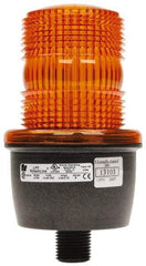 Federal Signal Corp - 12 to 48 VDC, 4X NEMA Rated, Strobe Tube, Amber, Low Profile Mini Strobe Light - 65 to 95 Flashes per min, 1/2 Inch Pipe, 3-1/8 Inch Diameter, 5.8 Inch High, IP66 Ingress Rating, Pipe Mount - Exact Tool & Supply