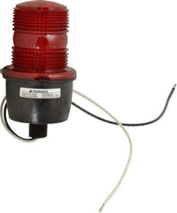 Federal Signal Corp - 120 VAC, 4X NEMA Rated, Strobe Tube, Red, Low Profile Mini Strobe Light - 65 to 95 Flashes per min, 1/2 Inch Pipe, 3-1/8 Inch Diameter, 5.8 Inch High, IP66 Ingress Rating, Pipe Mount - Exact Tool & Supply
