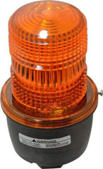 Federal Signal Corp - 120 VAC, 4X NEMA Rated, Strobe Tube, Amber, Low Profile Mini Strobe Light - 65 to 95 Flashes per min, 1/2 Inch Pipe, 3-1/8 Inch Diameter, 5.7 Inch High, IP66 Ingress Rating, Pipe Mount - Exact Tool & Supply