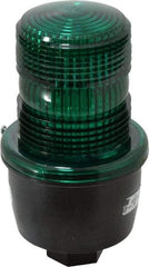 Federal Signal Corp - 120 VAC, 4X NEMA Rated, Strobe Tube, Green, Low Profile Mini Strobe Light - 65 to 95 Flashes per min, 1/2 Inch Pipe, 3-1/8 Inch Diameter, 5.7 Inch High, IP66 Ingress Rating, Pipe Mount - Exact Tool & Supply