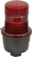 Federal Signal Corp - 120 VAC, 4X NEMA Rated, Strobe Tube, Red, Low Profile Mini Strobe Light - 65 to 95 Flashes per min, 1/2 Inch Pipe, 3-1/8 Inch Diameter, 5.7 Inch High, IP66 Ingress Rating, Pipe Mount - Exact Tool & Supply