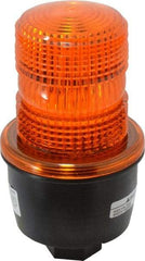 Federal Signal Corp - 12 to 48 VDC, 4X NEMA Rated, Strobe Tube, Amber, Low Profile Mini Strobe Light - 65 to 95 Flashes per min, 1/2 Inch Pipe, 3-1/8 Inch Diameter, 5.7 Inch High, IP66 Ingress Rating, Pipe Mount - Exact Tool & Supply