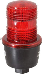 Federal Signal Corp - 12 to 48 VDC, 4X NEMA Rated, Strobe Tube, Red, Low Profile Mini Strobe Light - 65 to 95 Flashes per min, 1/2 Inch Pipe, 3-1/8 Inch Diameter, 5.7 Inch High, IP66 Ingress Rating, Pipe Mount - Exact Tool & Supply