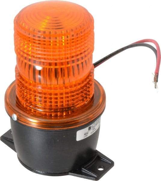 Federal Signal Corp - 12 to 48 VDC, 4X NEMA Rated, Strobe Tube, Amber, Low Profile Mini Strobe Light - 65 to 95 Flashes per min, 3-1/8 Inch Diameter, 5.1 Inch High, IP66 Ingress Rating, T Mount - Exact Tool & Supply