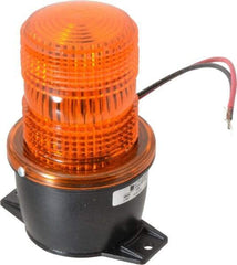 Federal Signal Corp - 12 to 48 VDC, 4X NEMA Rated, Strobe Tube, Amber, Low Profile Mini Strobe Light - 65 to 95 Flashes per min, 3-1/8 Inch Diameter, 5.1 Inch High, IP66 Ingress Rating, T Mount - Exact Tool & Supply