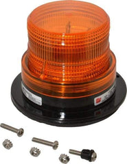 Federal Signal Corp - 12 to 48 VDC, 4X NEMA Rated, Strobe Tube, Amber, Low Profile Mini Strobe Light - 65-95 Flashes per min, 5 Inch Diameter, 3-5/8 Inch High, IP65 Ingress Rating, Surface Mount - Exact Tool & Supply