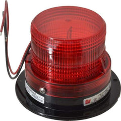 Federal Signal Corp - 12 to 48 VDC, 4X NEMA Rated, Strobe Tube, Red, Low Profile Mini Strobe Light - 65-95 Flashes per min, 5 Inch Diameter, 3-5/8 Inch High, IP65 Ingress Rating, Surface Mount - Exact Tool & Supply