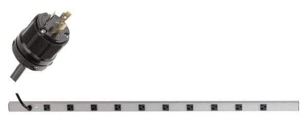 Wiremold - 10 Outlets, 120 Volts, 20 Amps, 15' Cord, Power Outlet Strip - Rack Mount, L5-20P NEMA Configuration, cULus, UL Listed File 1449 - Exact Tool & Supply