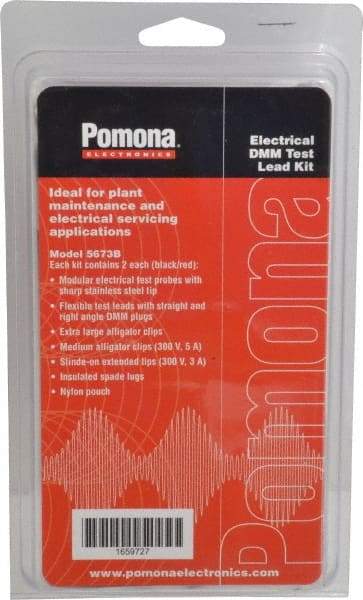 Pomona - Electrical Test Equipment Leads Set - Use with AmProbes Multimeters, Fluke Multimeters, H.P. Multimeters, Tektronix Multimeters, Wavetek Digital Multimeters - Exact Tool & Supply