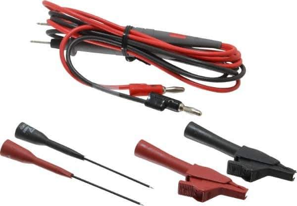 Pomona - Black/Red Electrical Test Equipment Probe Set - Use with Banana Plugs, Digital Multimeters - Exact Tool & Supply