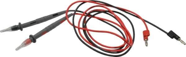 Pomona - Black/Red Electrical Test Equipment Leads Set - Use with Digital Multimeters with Non Sheathed Banana Plugs - Exact Tool & Supply