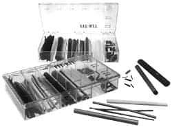 Alpha Wire - 82 Piece, Black, Heat Shrink Electrical Tubing Kit - Nylon, PVC, PVDF, SR-XLPO and XLPO - Exact Tool & Supply