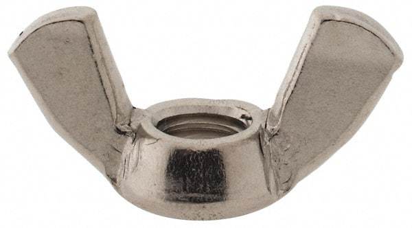 Value Collection - M8x1.25 Metric Coarse, Stainless Steel Standard Wing Nut - Grade 18-8, Austenitic Grade A2, 39mm Wing Span, 20mm Wing Span - Exact Tool & Supply