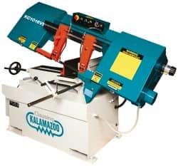 Clausing - 9 x 14-1/2" Max Capacity, Manual Variable Speed Pulley Horizontal Bandsaw - 50 to 295 SFPM Blade Speed, 230/460 Volts, 45°, 2 hp, 3 Phase - Exact Tool & Supply