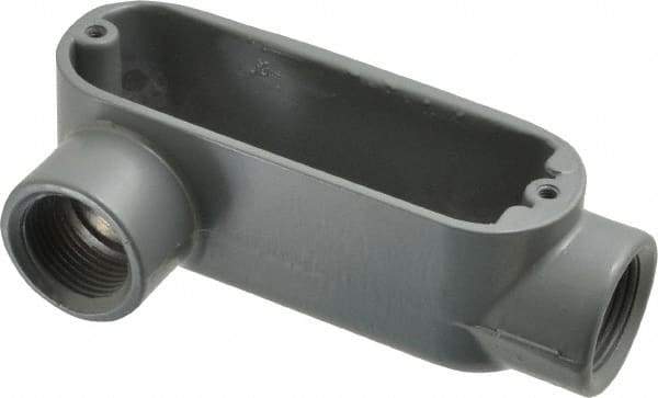 Thomas & Betts - LR Body, 3/4" Trade, IMC, Rigid Aluminum Conduit Body - Oval, 4-1/8" OAL, 7.3 cc Capacity, Gray - Exact Tool & Supply