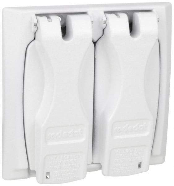 Thomas & Betts - Electrical Outlet Box Zinc Weatherproof Cover - Includes (2) Adapter Plates & Single Receptacle up to 1-9/16" - Exact Tool & Supply