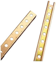 Thomas & Betts - 8 Ft. Long x 1-1/2 Inch Deep x 1-1/2 Inch Wide, Steel Raceway - No Cover, 1 Channel, Gold, Galvanized - Exact Tool & Supply