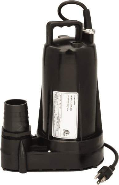 Value Collection - 1/2 hp, 120 Amp Rating, 120 Volts, Full-On Operation, Submersible Pump - Plastic Housing - Exact Tool & Supply