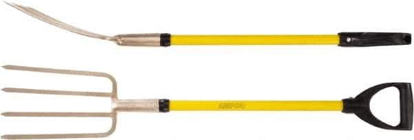 Ampco - Fork with 29" Straight Fiberglass Handle - 7" Blade Width, 4 Tines, 11-1/2" Tine Length - Exact Tool & Supply