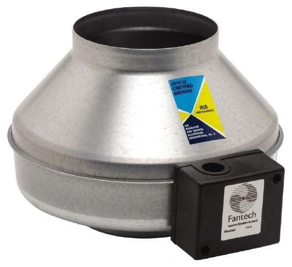 Fantech - 6" Diam, 0.68 Amp, 120 Volt Duct Fan - 303 CFM, 2,700 RPM, 0.109 hp, Variable Speed - Exact Tool & Supply