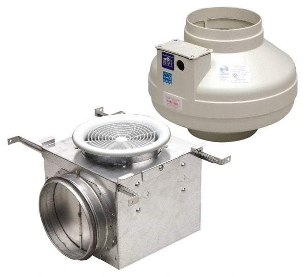 Fantech - 6" Blade, Direct Drive, 0.082 hp, 190 CFM, Totally Enclosed Exhaust Fan - 6" Opening Height x 8" Opening Width, 8" Deep, 5/16" Projection, 115 Volt, Single Phase - Exact Tool & Supply