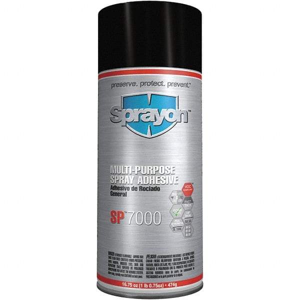 Krylon - 16.75 oz Aerosol White Spray Adhesive - High Tack, 350°F Heat Resistance, Low Strength Bond, Flammable, Series SP7000 - Exact Tool & Supply