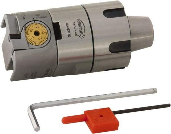Hertel - 15.4 Inch Body Diameter, Manual Modular Boring Head - 1.57 to 2.76 Inch Bore Diameter, QC30 Taper, Threaded Mount, Screw-On Connection Shank, HBH100, M10x25 Thread - Exact Tool & Supply