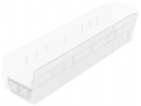 Akro-Mils - 123 Lb. Load Capacity, 17-7/8" Deep, Clear Hopper Shelf Bin - 4" High x 4-1/8" Wide x 17-7/8" Long - Exact Tool & Supply
