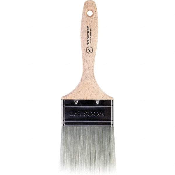 Wooster Brush - 3" Flat Synthetic Varnish Brush - 2-15/16" Bristle Length, 5.81" Wood Beavertail Handle - Exact Tool & Supply
