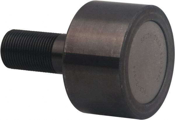 Accurate Bushing - 125mm Roller Diam x 76mm Width, 48mm Stud Diam x 105mm Length, Plain Stud Load Runner - Carbon Steel, 60mm Thread Length, M48 x 5.0 Thread, 181mm OAL, 148,100 N Dynamic Cap, 238,000 N Static Cap - Exact Tool & Supply