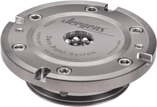 Jergens - ZPS Pneumatic Indexing CNC Quick Change Clamping Module - 1 Module Center, M32 Top Mount, 55 kN Retention Force, 4.5 bar (66 Lb/Sq In) Unlocking Pressure, 0.005mm Repeatability - Exact Tool & Supply