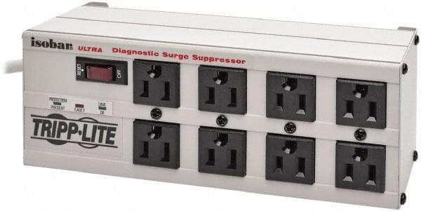 Tripp-Lite - 8 Outlets, 120 VAC15 Amps, 25' Cord, Power Outlet Strip - Floor, Keyhole Mount, 5-15 NEMA Configuration, 3-1/2" Strip - Exact Tool & Supply