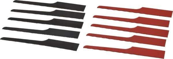 Value Collection - 10 Piece, 4" Long, Steel Reciprocating Saw Blade Set - 24 to 32 Teeth per Inch - Exact Tool & Supply
