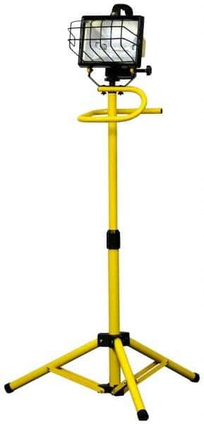 Bayco - 120 Volt, 500 Watt, Electric, Halogen Portable Tripod Work Light - 6' Cord, 1 Head, 11,100 Lumens, Steel - Exact Tool & Supply