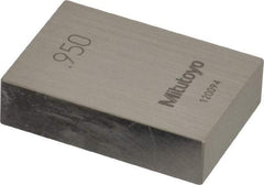 Mitutoyo - 0.95" Rectangular Steel Gage Block - Accuracy Grade 0, Includes Certificate of Inspection - Exact Tool & Supply