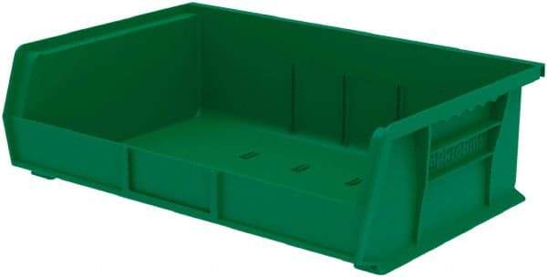 Akro-Mils - 60 Lb. Load Capacity, 10-7/8" Deep, Green Polymer Hopper Stacking Bin - 5" High x 16-1/2" Wide x 10-7/8" Long - Exact Tool & Supply