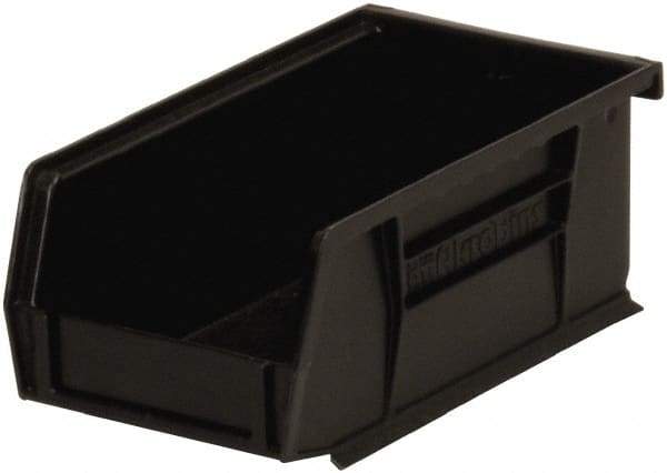 Akro-Mils - 10 Lb. Load Capacity, 7-3/8" Deep, Black Polymer Hopper Stacking Bin - 3" High x 4-1/8" Wide x 7-3/8" Long - Exact Tool & Supply
