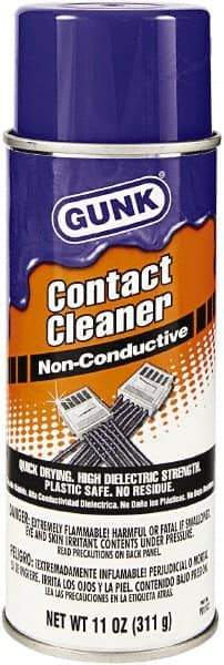 Gunk - 11 Ounce Aerosol Contact Cleaner - 24.8°F Flash Point, Flammable - Exact Tool & Supply